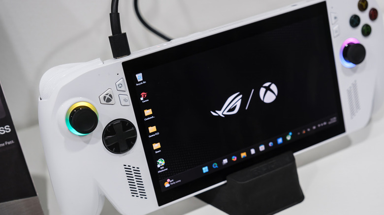 An ASUS ROG Ally on display.