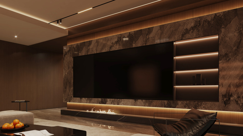 A home theater setup in a modern home.