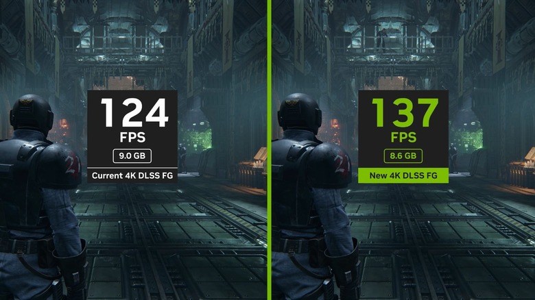 Nvidia showcasing its DLSS 4 performance boost over the previous generation