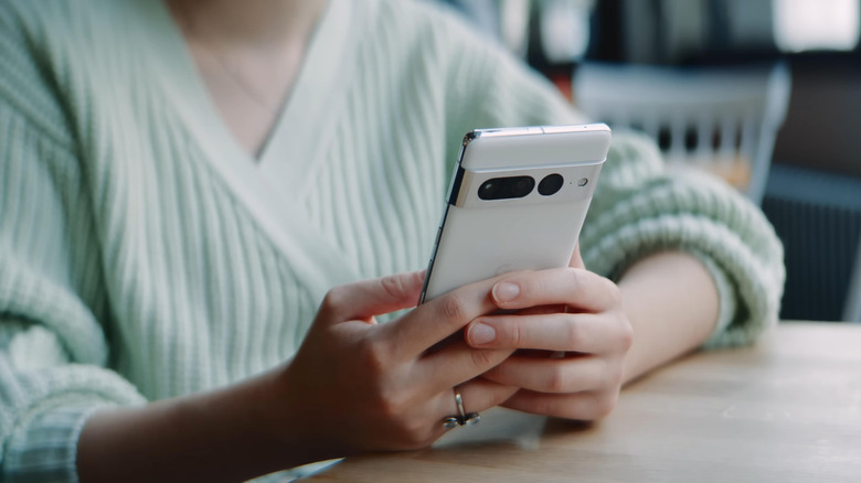 Person interacting with the Pixel 7 Pro