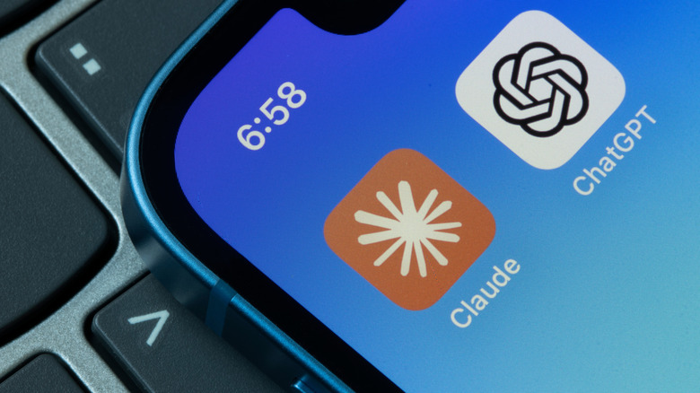 ChatGPT and Claude app icons shown on a smartphone screen.