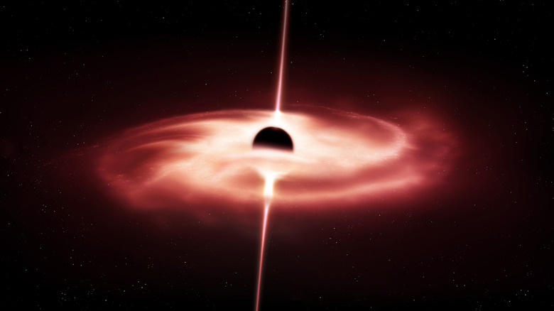 Artistic rendition of a quasar with a black hole in the middle