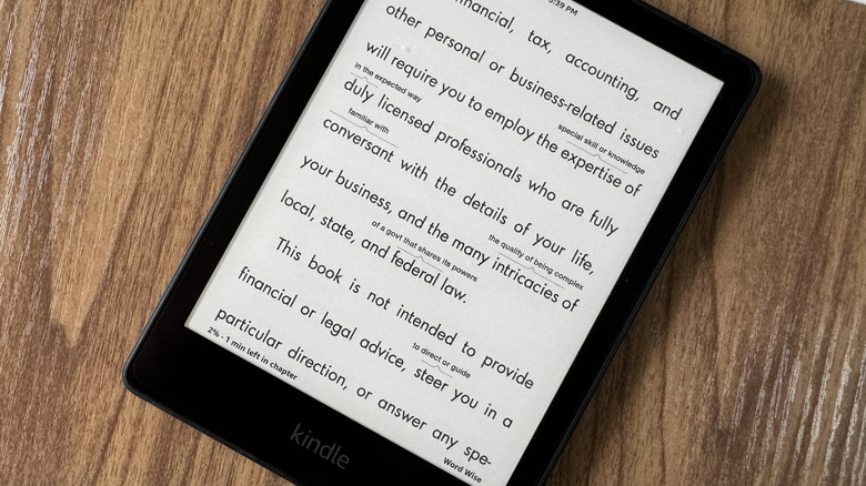 A Kindle book with Word Wise turned on