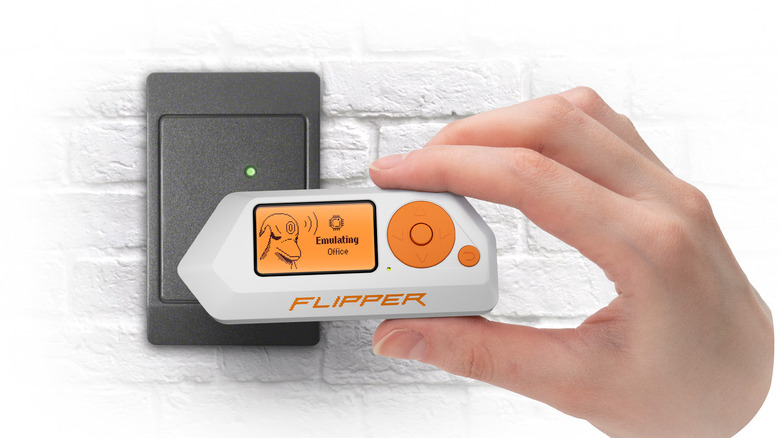The Flipper Zero being used to override a wireless card access point.