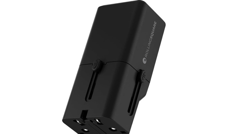The Rolling Square Portable Pocket Travel Adapter on a white background.