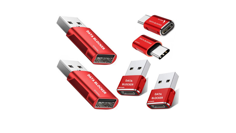 USB data blocker adapters