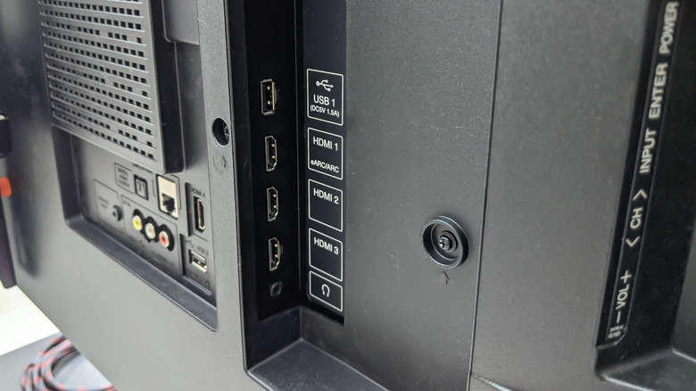 HDMI inputs on the back of a TV.