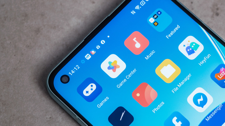 A picture of the top half of an Android phone