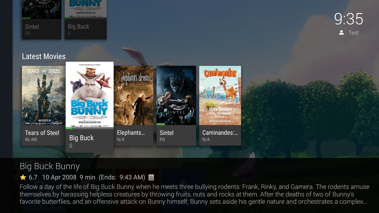 The Emby app interface for Fire TV.