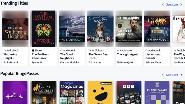 The Hoopla Digital interface.