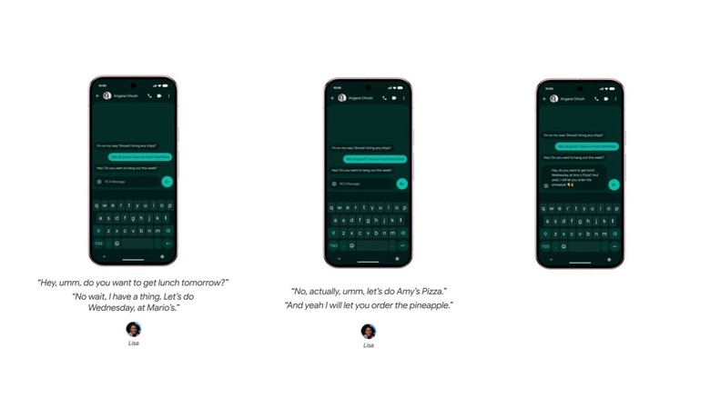 Google Android 17 Rambler feature in use for speech to text.