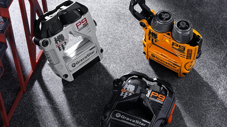 GravaStar Sirius Plus in white, orange, and black colorways