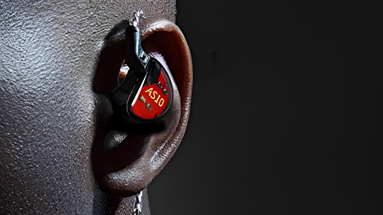 A man wearing KZ AS10 IEM in-ear