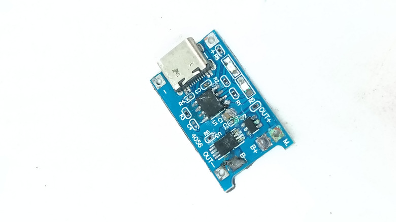 A charger module on a table.