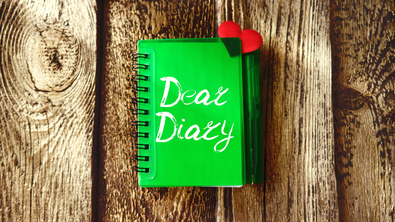 Green notebook with Dear Diary on the cover