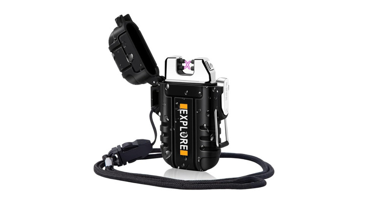 Black rechargeable electric dual arc plasma lighter