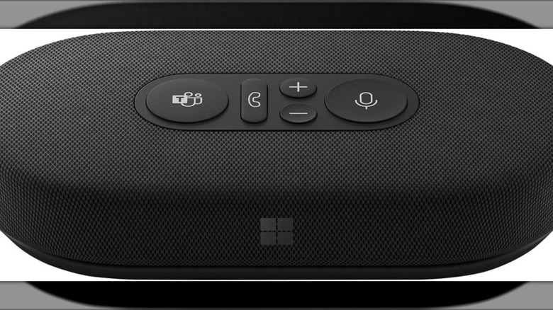 The top and front of a Microsoft 2-Way Speaker.