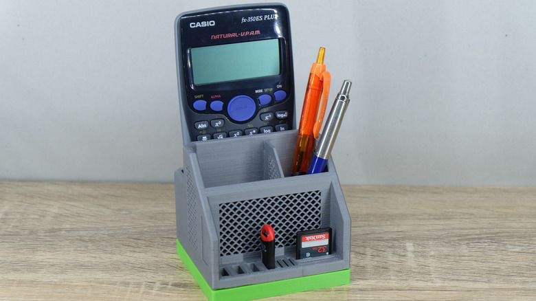 A desk organization tray on a desk