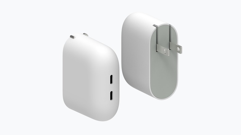 Two Pixel Flex Dual Port 67W USB-C Fast Chargers showing the front and back