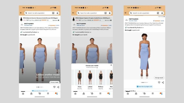 Amazon's See It On Your Model feature