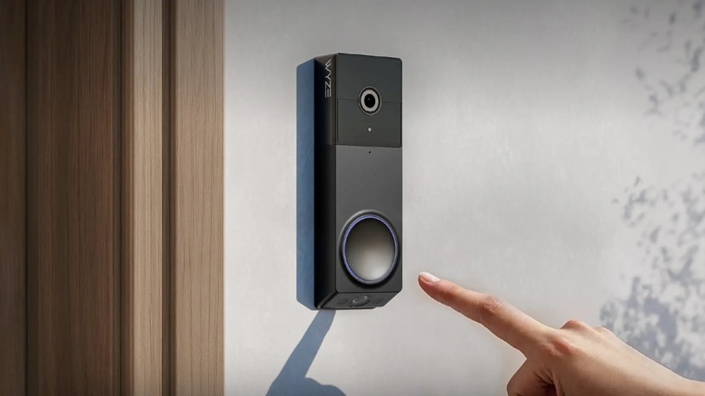 The Wyze Duo Cam Video Doorbell mounted on a wall