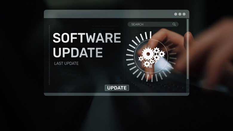 Illustration of software being updated