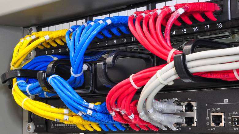 Several cables organized in a neat fashion