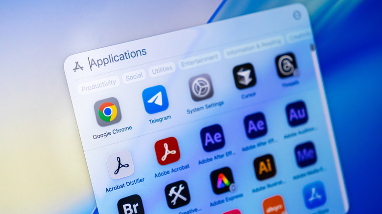 Apps installed on a Mac.