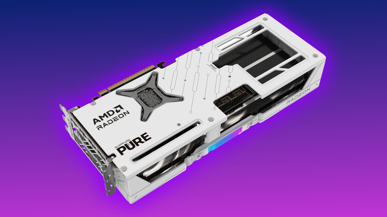 Sapphire Pure Radeon RX 9070 XT Gaming OC 16GB GDDR6 PCI-Express Graphics Card on a purple background