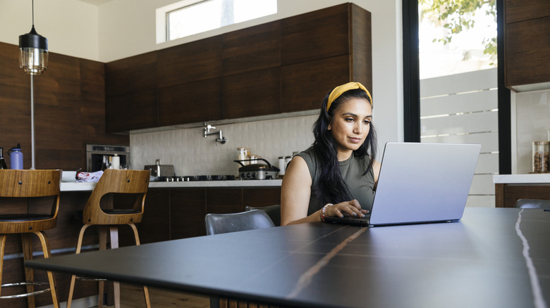 woman using a laptop