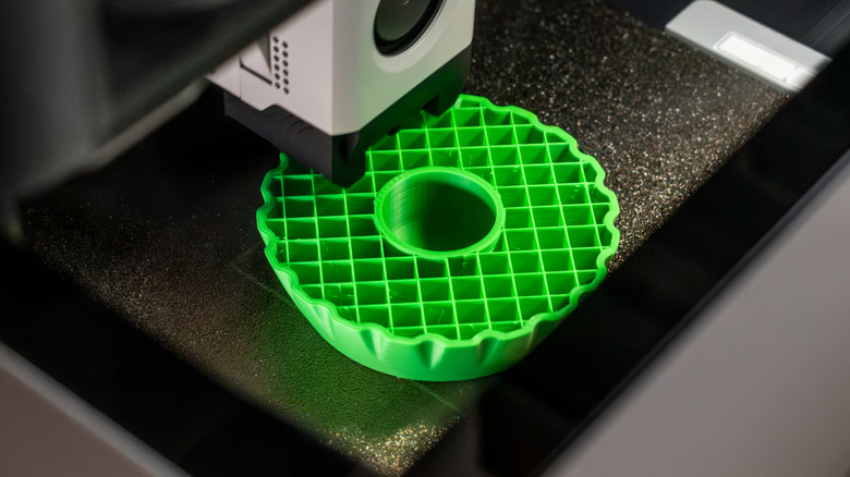 An object being 3D printed