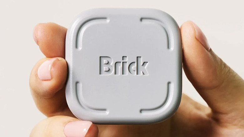 Someone holding the Brick device