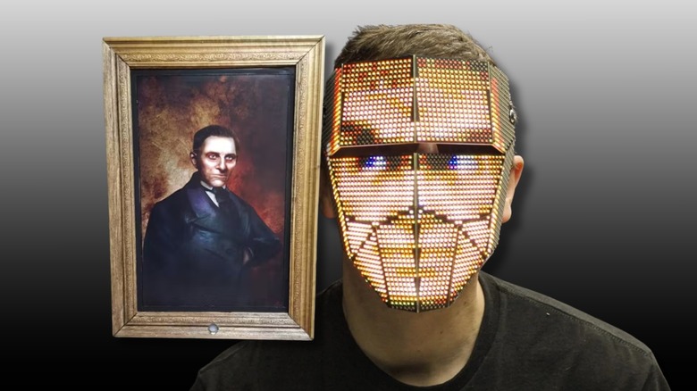 Possessed Portrait (Left), Become Anyone 2.0 (Right) on a gradient black to white background