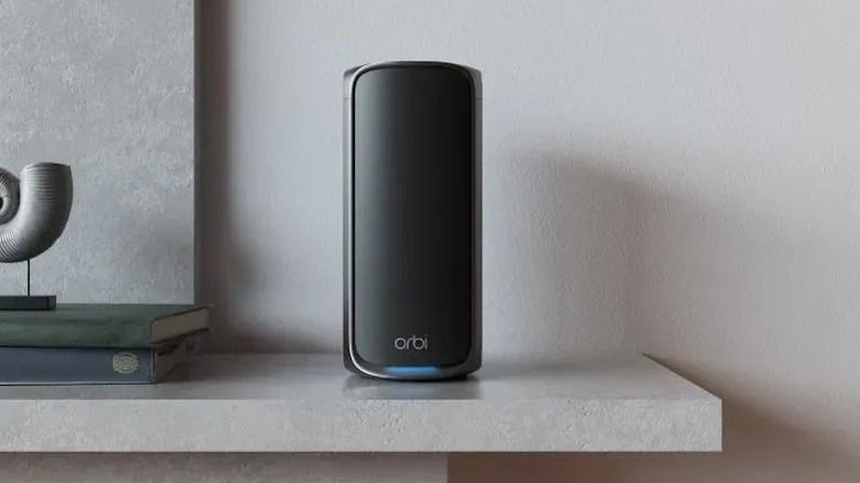 Netgear Orbi 970 Series render showing router on top of counter top