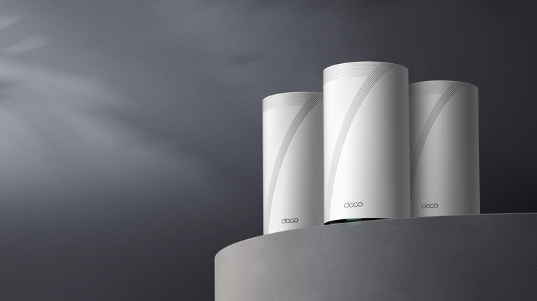 TP-Link Deco BE95 Deco 7 Elite BE33000 on gray background