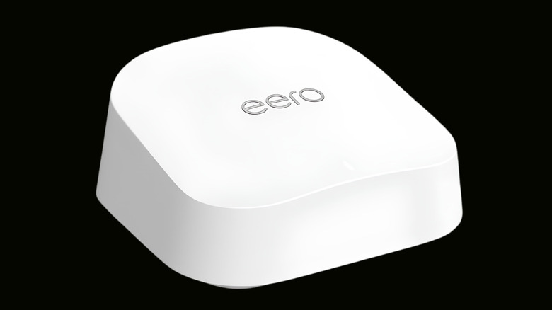 Amazon eero 7 dual-band mesh Wi-Fi 7 router on a black background