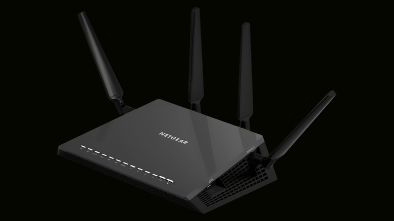 Compatible Netgear D7800 router on a black background