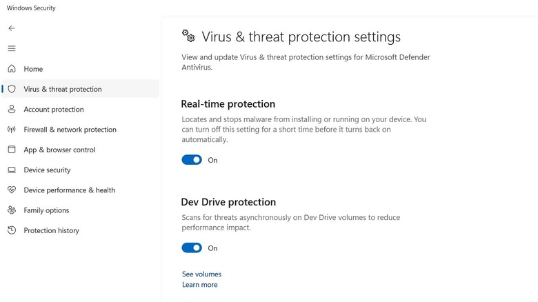 Turning on real-time protection in Microsoft Defender