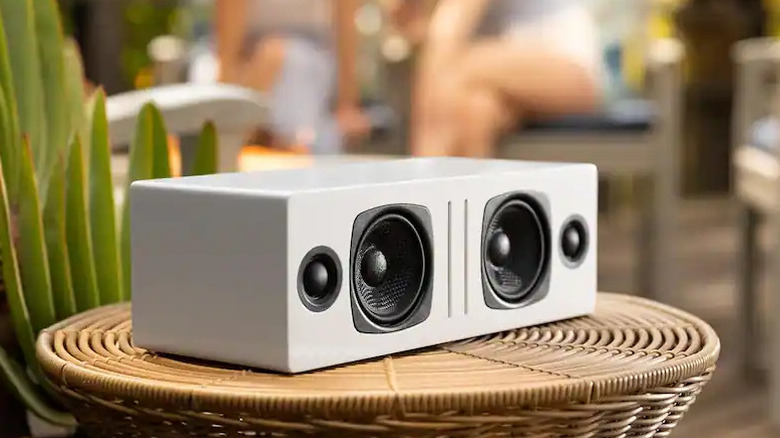 The Audioengine B2 in an outdoor setting.