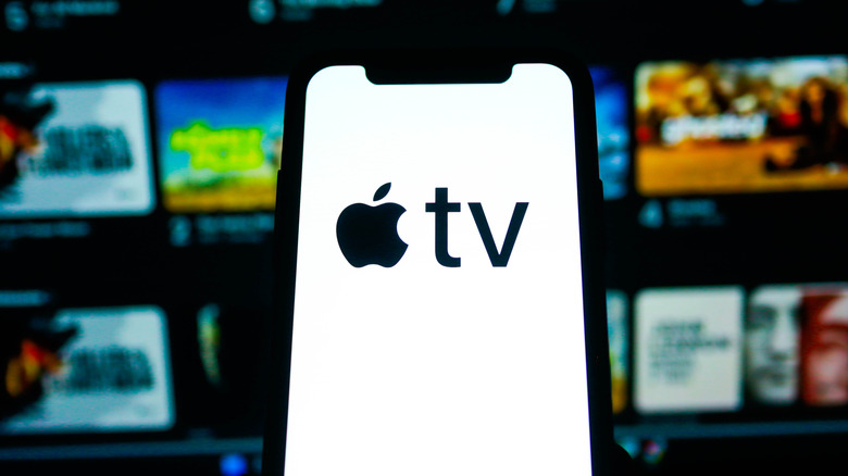 Apple TV logo on a smartphone screen
