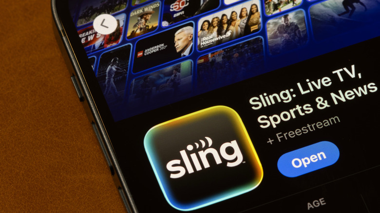 Sling TV app on smartphone