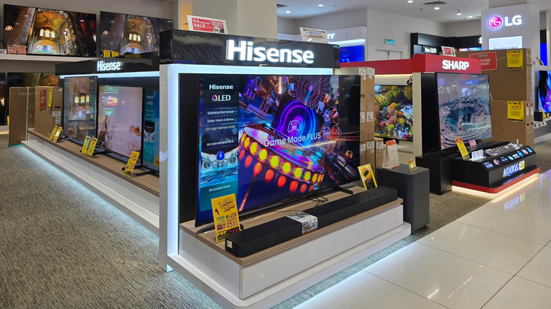Hisense TVs on display
