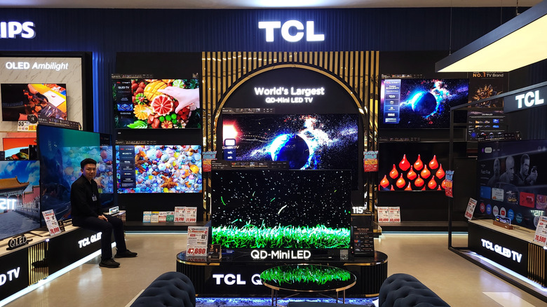 TCL TVs in showroom