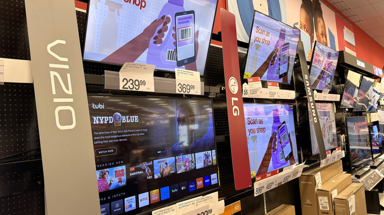 Vizio TVs on display in a showroom