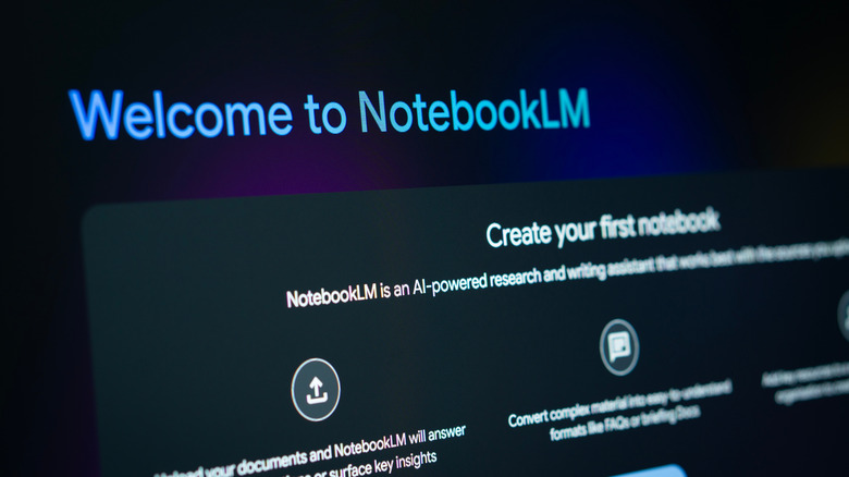 The welcome screen for NotebookLM