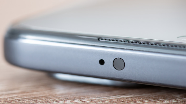 Close-up of IR port on a smartphone.