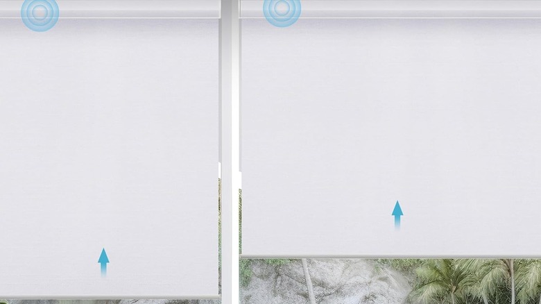 SmartWing Blinds being pulled up through the automatic motor