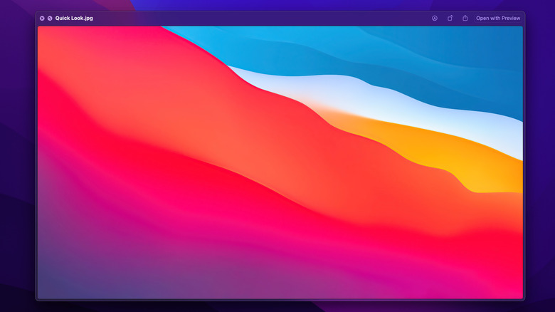 A photo opened via Quick Look on a MacBook