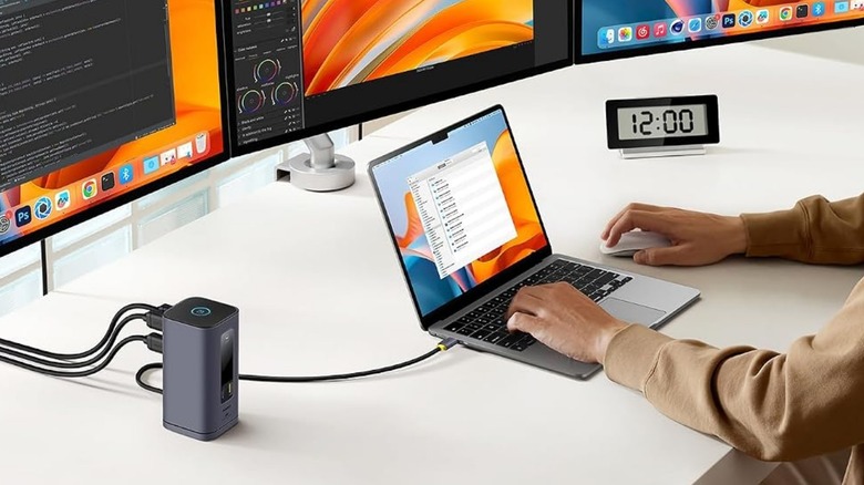 the Baseus Spacemate 11-in-1 Docking Station giving a MacBook triple-display capability