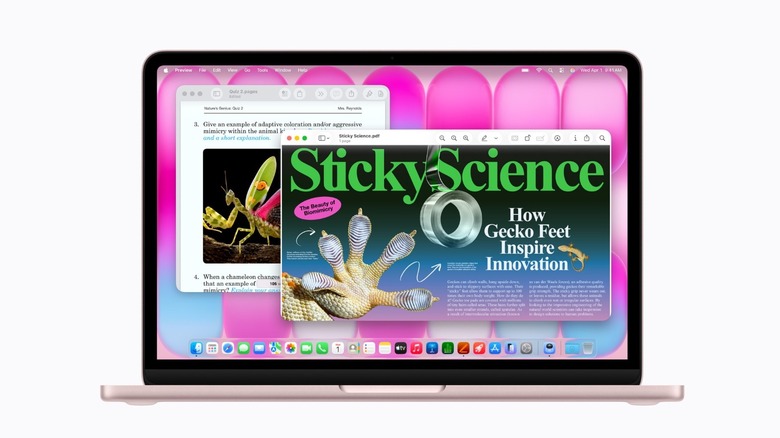 Promotional image of the pink MacBook Neo